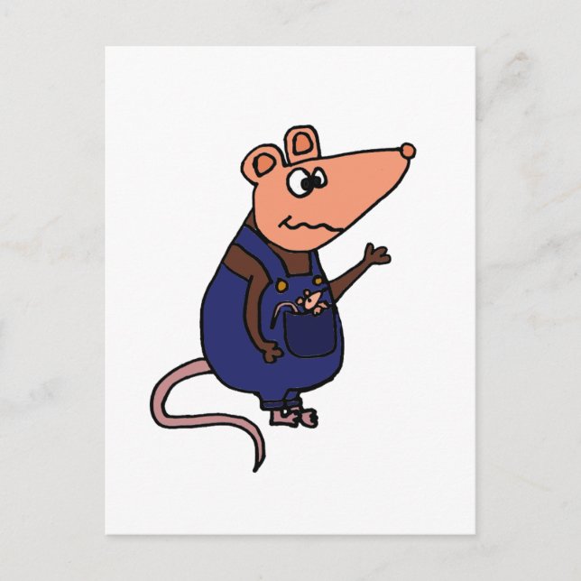 Funny Redneck Possum in Overalls Postcard (Front)