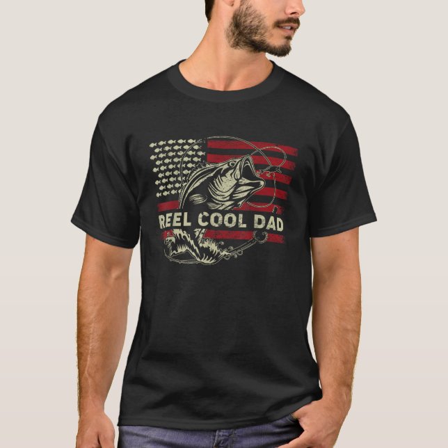Funny Reel Cool Dad Fishing Father Day Gift Funny  T-Shirt (Front)