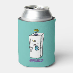 Funny refrigerator cartoon illustration can cooler