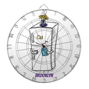 Funny refrigerator cartoon illustration dartboard