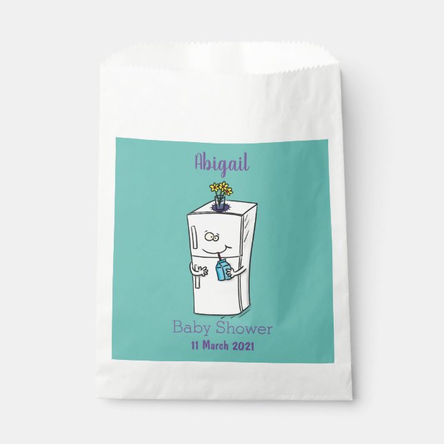 Funny refrigerator cartoon illustration favour bags (Front)