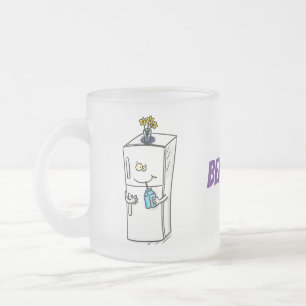 Funny refrigerator cartoon illustration frosted glass coffee mug
