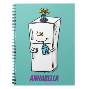 Funny refrigerator cartoon illustration notebook