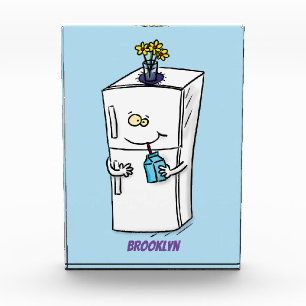 Funny refrigerator cartoon illustration photo block