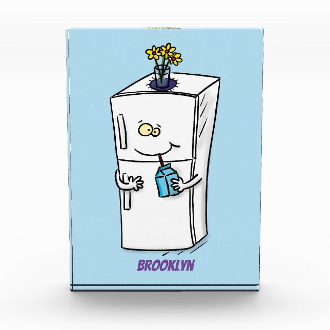 Funny refrigerator cartoon illustration photo block (Front)