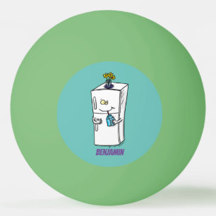 Funny refrigerator cartoon illustration ping pong ball