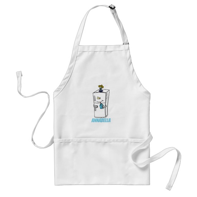Funny refrigerator cartoon illustration standard apron (Front)