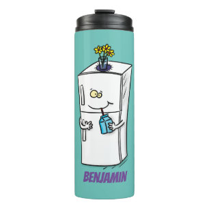 Funny refrigerator cartoon illustration thermal tumbler