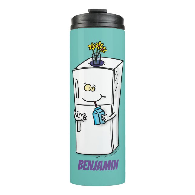 Funny refrigerator cartoon illustration thermal tumbler (Front)