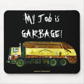 Funny Refuse Waste Disposal Garbage Truck Mouse Pad