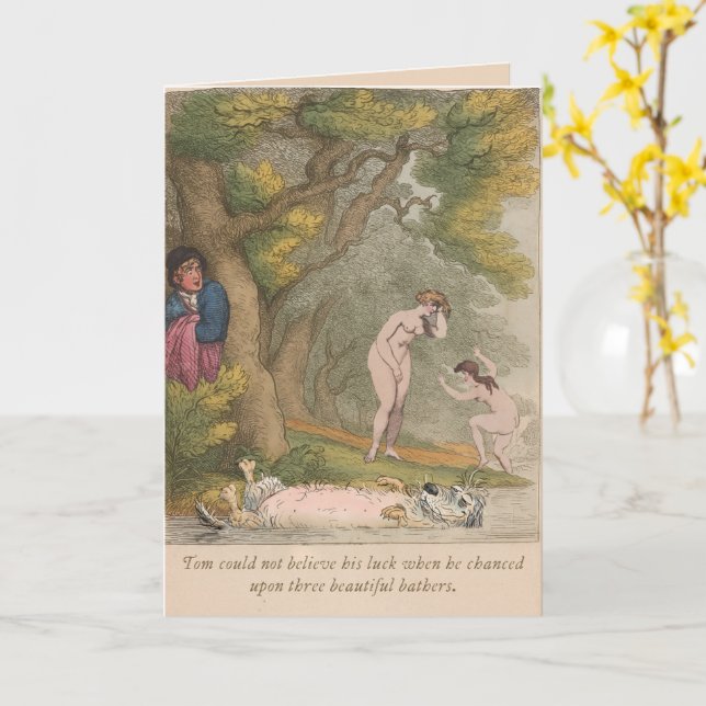 Funny Regency Style Dachshund Blank Card (Yellow Flower)