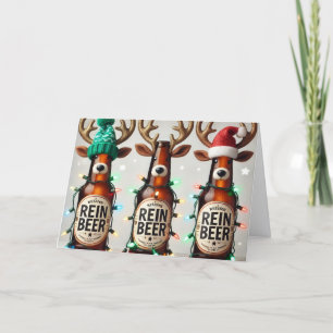Funny Rein Beer Holiday Card