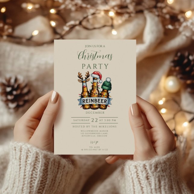 Funny Reinbeer Christmas Invitation (Creator Uploaded)