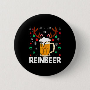 Funny Reinbeer Winedeer Beer Wine Matching Couples 6 Cm Round Badge