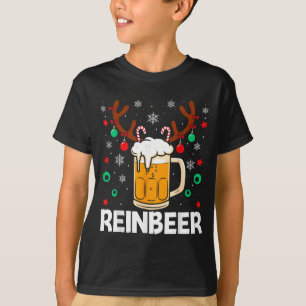 Funny Reinbeer Winedeer Beer Wine Matching Couples T-Shirt