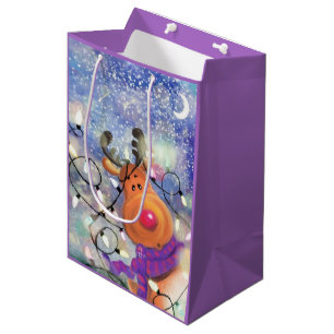 Funny Reindeer Christmas Gift Bag