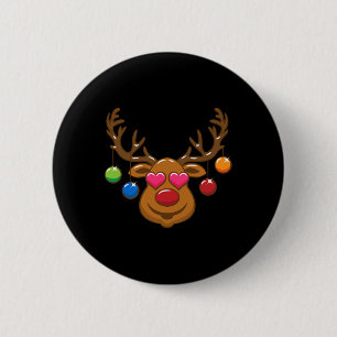 Funny Reindeer Christmas Outfit Family Kids Boy Gi 6 Cm Round Badge