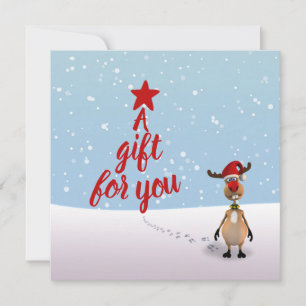 Funny Reindeer Christmas Tree Gift Card