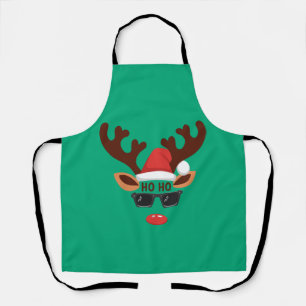 Funny Reindeer Christmas Winter Family Cute Deer  Apron