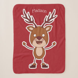Funny Reindeer custom name blanket