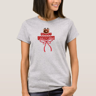 Funny Reindeer Doughnut Modern Merry Christmas T-Shirt