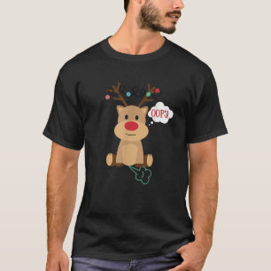 Funny Reindeer Farting Oops  T-Shirt
