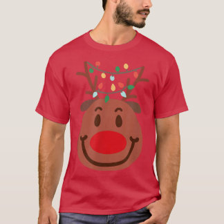 Funny reindeer illuminated with fairy lights Chris T-Shirt