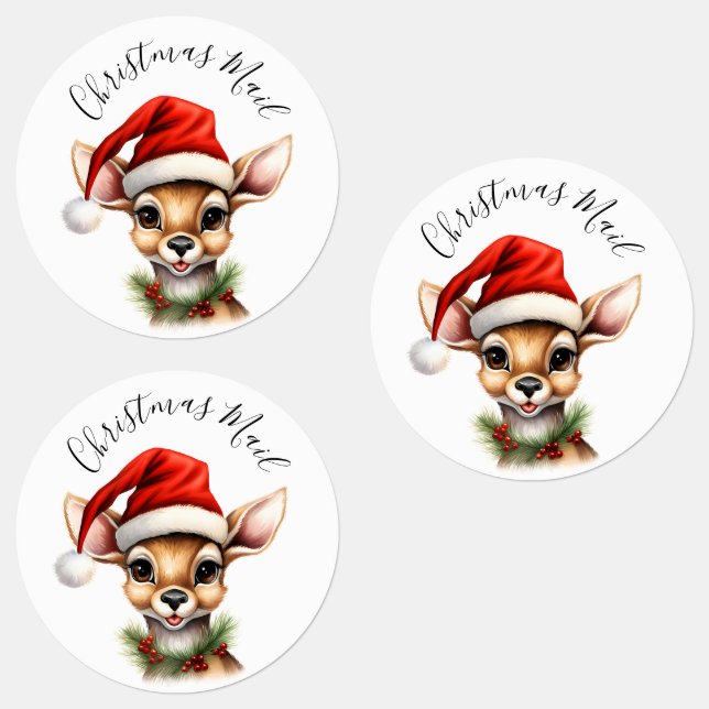 Funny Reindeer Modern Cute Christmas (Group)