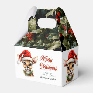 Funny Reindeer Modern Cute Watercolor Classic Favour Box