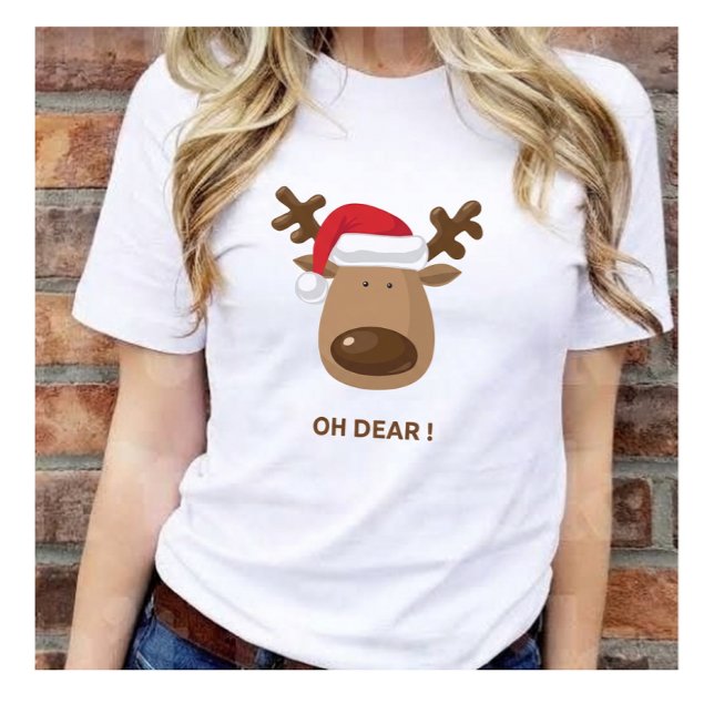 Funny Reindeer “Oh Dear!” for Friendsgiving gift Tri-Blend Shirt (Creator Uploaded)