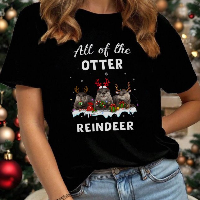 Funny Reindeer Otter Christmas T-Shirt (Creator Uploaded)
