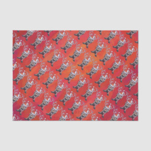 Funny Reindeer Pattern on Red Tissue Paper