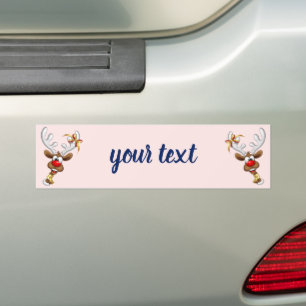 Funny Reindeer Peeking Christmas Meme  Bumper Sticker
