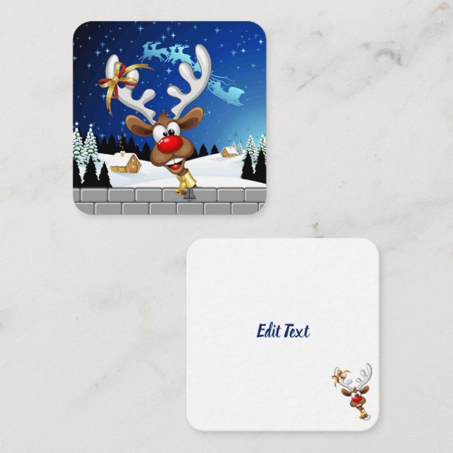 Funny Reindeer Peeking Christmas Meme  Card (Front/Back)