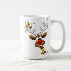 Funny Reindeer Peeking Christmas Meme Coffee Mug