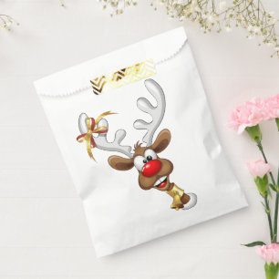Funny Reindeer Peeking Christmas Meme Favour Bags