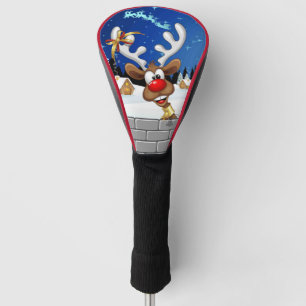 Funny Reindeer Peeking Christmas Meme Golf Head Cover