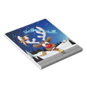 Funny Reindeer Peeking Christmas Meme Notepad