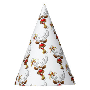 Funny Reindeer Peeking Christmas Meme Party Hat