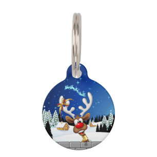 Funny Reindeer Peeking Christmas Meme Pet Tag