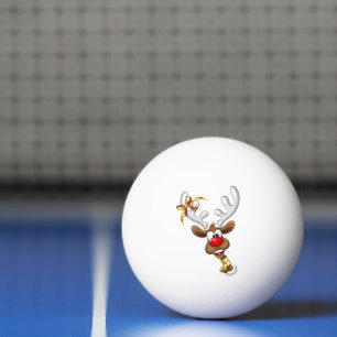 Funny Reindeer Peeking Christmas Meme Ping Pong Ball