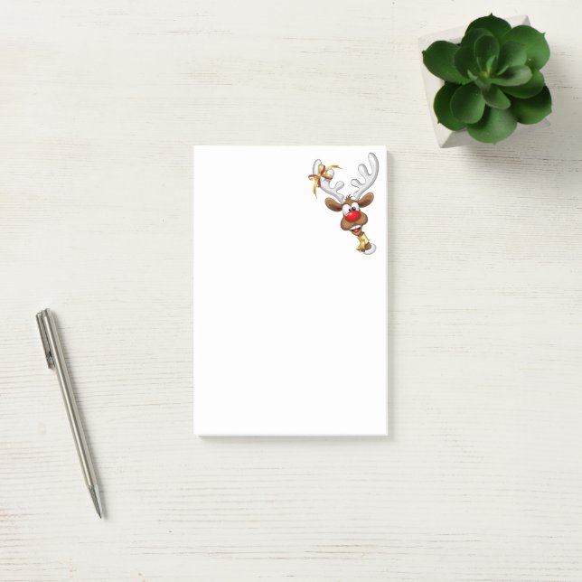 Funny Reindeer Peeking Christmas Meme  Post-it Notes (Office)