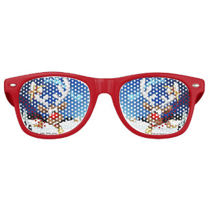 Funny Reindeer Peeking Christmas Meme Retro Sunglasses