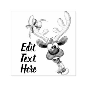 Funny Reindeer Peeking Christmas Meme  Self-inking Stamp