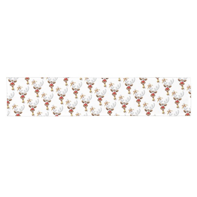 Funny Reindeer Peeking Christmas Meme  Short Table Runner (Horizontal)