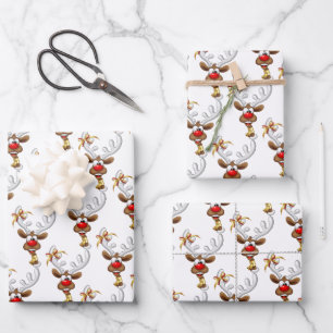 Funny Reindeer Peeking Christmas Meme Wrapping Paper Sheet