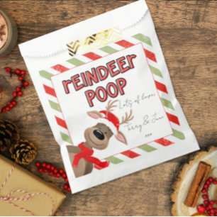 Funny Reindeer Poop Christmas Favour Holiday Bag 