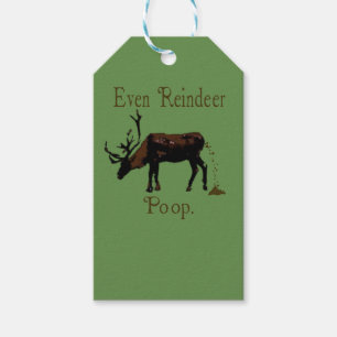Funny Reindeer Poop Christmas Gift Tags