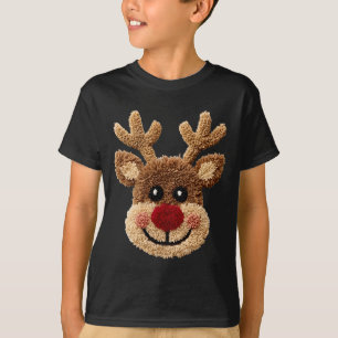 Funny Reindeer Rudolph Crochet Merry Christmas Xma T-Shirt