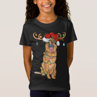 Funny Reindeer Santa Hat German Shepherd Christmas